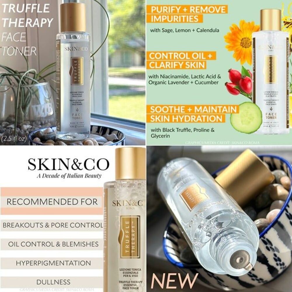 NEW SKIN&CO Roma Truffle Therapy Face Toner Hydrating Brightening Sensitive Skin